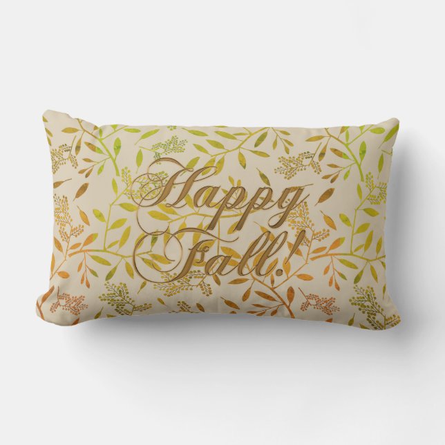 Elegant Autumn Foliage Custom Lumbar Pillow (Front)