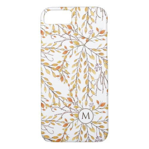 Elegant Autumn Foliage Pattern Personalized iPhone 87 Case