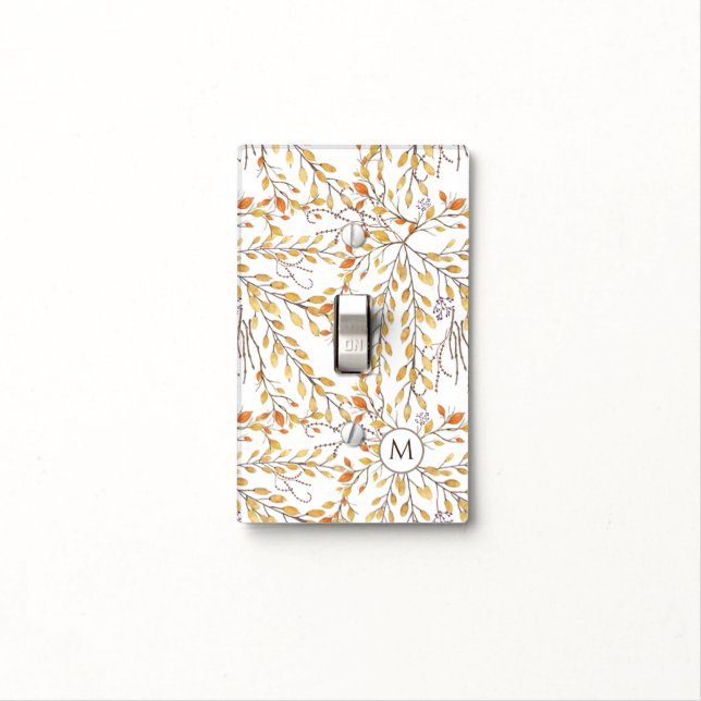 Elegant Autumn Foliage Pattern Personalized Light Switch Cover (In Situ)