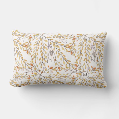 Elegant Autumn Foliage Pattern Personalized Lumbar Pillow