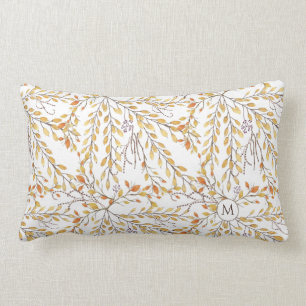 Elegant Autumn Foliage Pattern Personalized Lumbar Pillow