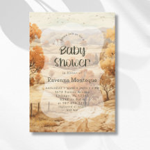 Elegant Autumn Forest Watercolor Baby Shower