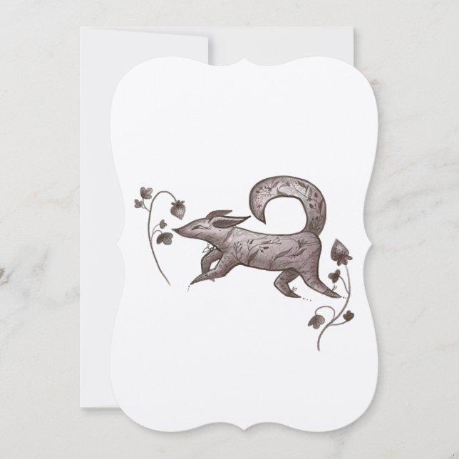 elegant autumn  fox  holiday card (Front)