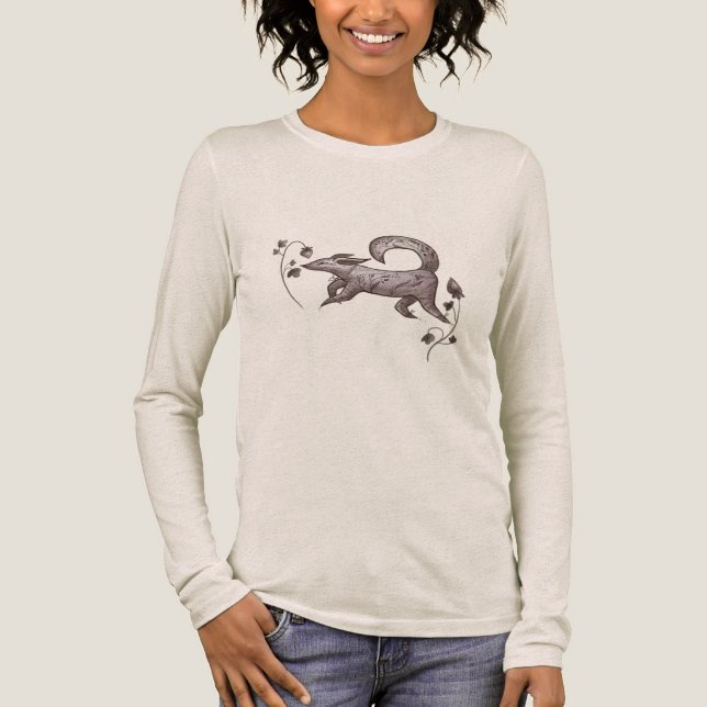 elegant autumn fox Tri-Blend shirt (Front)