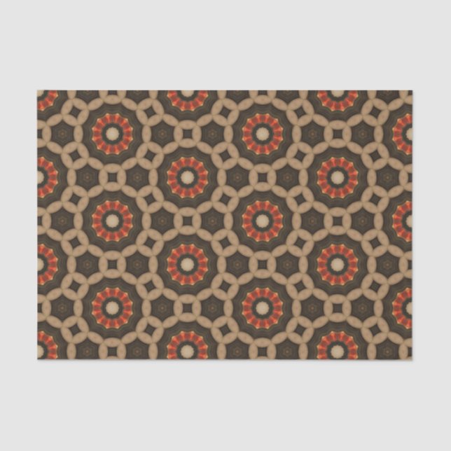 Elegant Autumn Geometric Pattern Abstract Floral Tissue Paper (Front)