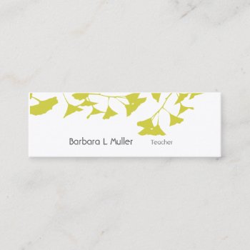 Elegant Autumn Gold Ginkgo Luxe Professional Mini Business Card by 911business at Zazzle