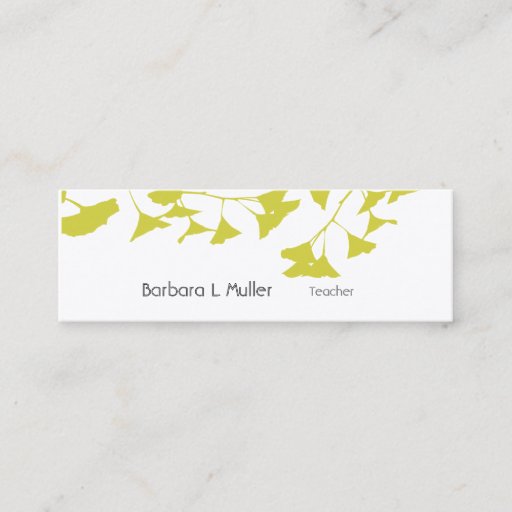 Customizable Business Card | Teachers  | Nature Ginkgo