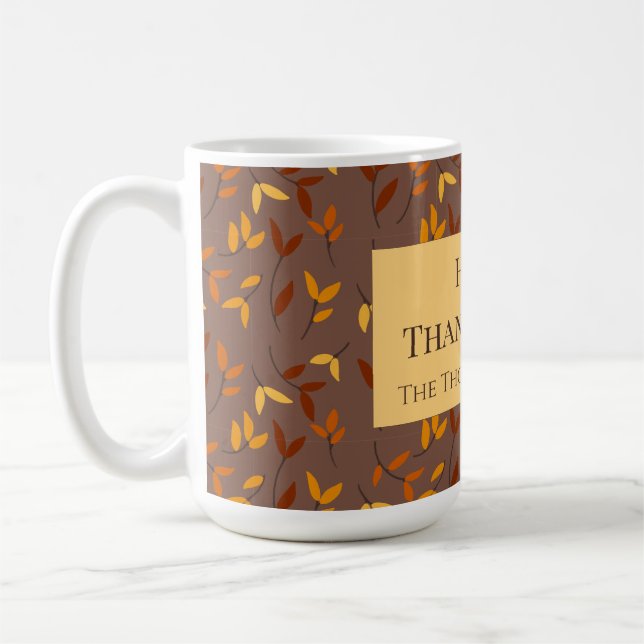 Elegant Autumn Leaf Coffee Mug (Left)
