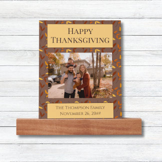 Elegant Autumn Leaf Family Photo Picture Ledge