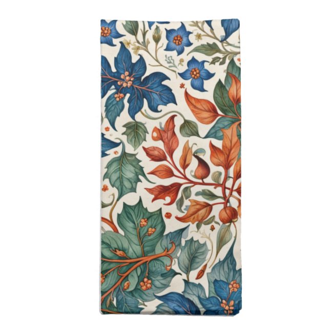 Elegant Autumn Leaves Cloth Napkin (Folded)