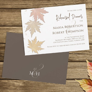 Elegant Autumn Leaves Fall Greenery Foliage Invitation