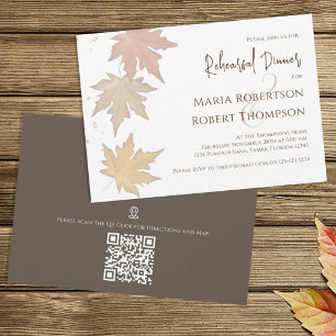 Elegant Autumn Leaves Greenery Foliage Fall Invita Invitation