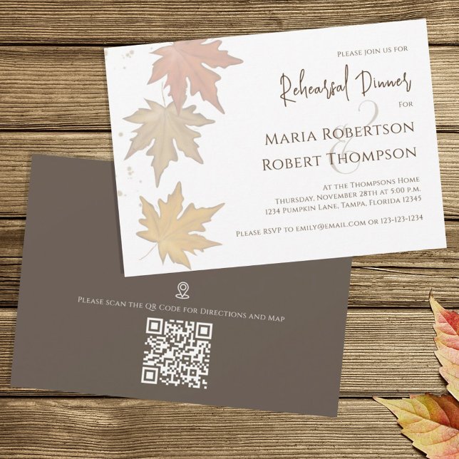 Elegant Autumn Leaves Greenery Foliage Fall Invita Invitation (Creator Uploaded)