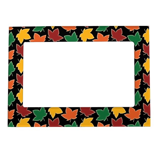 Elegant Autumn Leaves New England Fall Foliage Magnetic Photo Frame (Front)