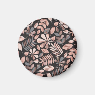 Elegant Autumn Leaves: Pastel Geometric Magnet