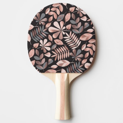 Elegant Autumn Leaves Pastel Geometric Ping Pong Paddle