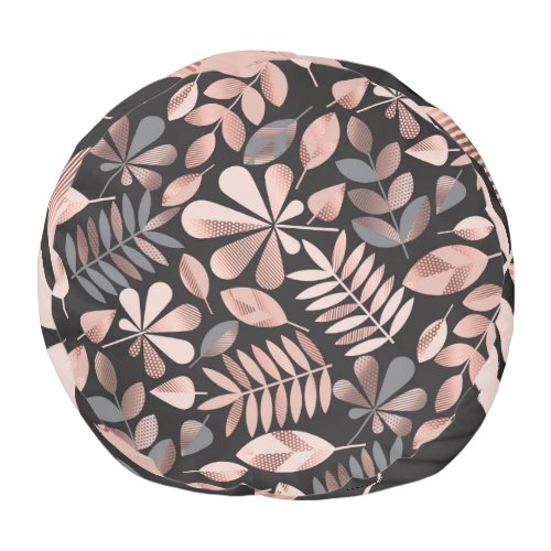 Elegant Autumn Leaves Pastel Geometric Pouf