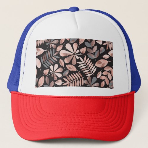 Elegant Autumn Leaves Pastel Geometric Trucker Hat