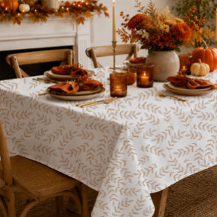 Elegant Autumn Leaves Thanksgiving Tablecloth