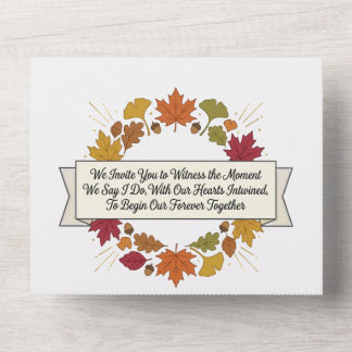 Elegant Autumn Leaves Wedding Invitation