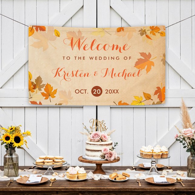 Elegant Autumn Maple Leaves Fall Wedding Banner (Creator Uploaded)