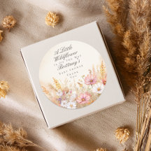 Elegant Autumn Meadow Wildflower Baby Shower Favor