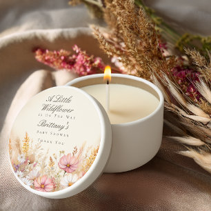 Elegant Autumn Meadow Wildflower Baby Shower Mini Candle Favors