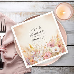 Elegant Autumn Meadow Wildflower Baby Shower Napkins