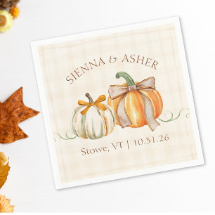 Elegant Autumn Personalized Rustic Fall Wedding  Napkins