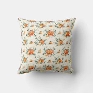 Elegant Autumn Pumpkin and Eucalyptus Watercolor
Throw Pillow