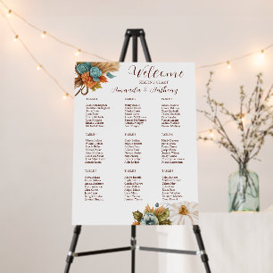 Elegant Autumn Pumpkin Wedding Seating Chart Foam Board