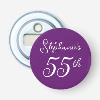 Elegant Autumn Purple Monogram 55th Birthday Party