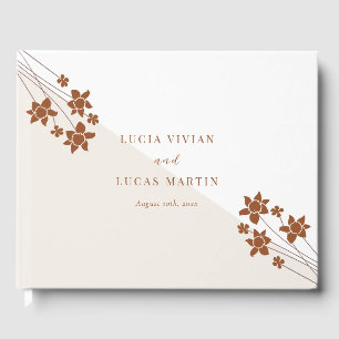 Elegant Autumn Side Floral Wedding Guest Book