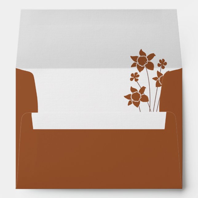 Elegant Autumn Sunflower Floral Wedding Envelope (Back (Bottom))