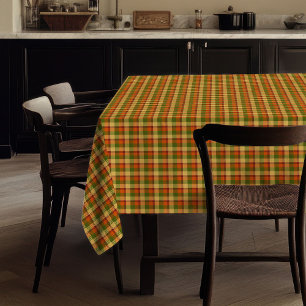 Elegant Autumn Tartan Tablecloth Fall Farmhouse