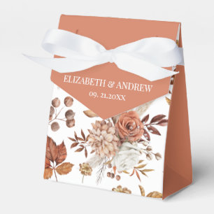 Elegant Autumn Terracotta Boho Wedding Favor Boxes