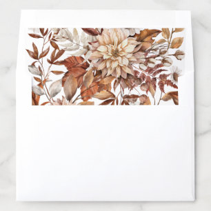 Elegant Autumn Terracotta Floral Envelope Liner