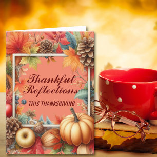 Elegant Autumn Thanksgiving Poem of Gratitude Holiday Card