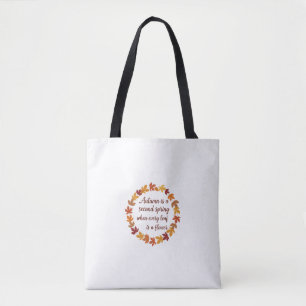Elegant Autumn Tote   Inspirational Fall Quote Bag