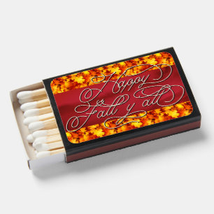 Elegant Autumn Vibes Quote Happy Fall Y'all Matchboxes