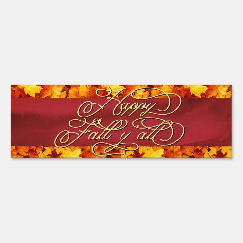 Elegant Autumn Vibes Quote Happy Fall Yall Porch  Sign