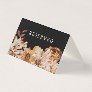 Elegant Autumn Watercolor Black Wedding Reserved