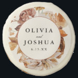 Elegant Autumn Watercolor Floral | Wedding Favor Sugar Cookie<br><div class="desc">This beautiful wedding favor cookie features a border of watercolor flowers in beautiful autumn tones with your names and wedding date. This design the perfect choice for a rustic yet elegant wedding. These cookies make a wonderful favor for your guests and coordinates with other pieces in this collection. See the...</div>