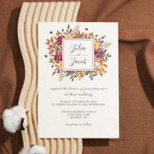 Elegant Autumn Watercolor Floral Wedding