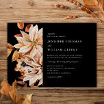 Elegant Autumn Watercolor Floral Wedding Invitation<br><div class="desc">This gorgeous wedding invitation design features lovely autumn floral watercolor illustrations with elegant white typography on a black background. This timeless design is an excellent choice for many styles of events, from classic to rustic. Pair it with the coordinating reply card, thank you card, and day-of accessories. See the collection...</div>