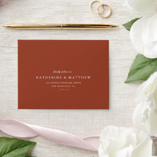 Elegant Autumn Watercolor Floral Wedding Reply Envelope
