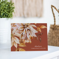 Elegant Autumn Watercolor Floral Wedding Thank You
