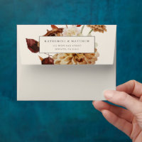 Elegant Autumn Watercolor Floral Wedding Thank You