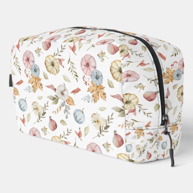 Elegant Autumn Watercolor Pattern Dopp Kit (Right Corner)