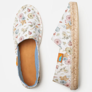 Elegant Autumn Watercolor Pattern Espadrilles